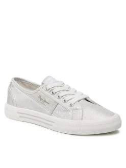 Pepe Jeans Γυναίκες Κλειστά Παπούτσια Πάνινα παπούτσια Brady W Met PLS31289 Ασημί