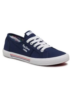 Pepe Jeans Γυναίκες Κοντά Sneakers Πάνινα παπούτσια Aberlady Ecobass PLS31193 Σκούρο μπλε