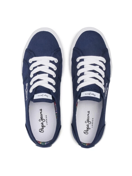Pepe Jeans Γυναίκες Κοντά Sneakers Πάνινα παπούτσια Aberlady Ecobass PLS31193 Σκούρο μπλε 6 Pepe Jeans Γυναίκες Κοντά Sneakers Πάνινα παπούτσια Aberlady Ecobass PLS31193 Σκούρο μπλε - Image 6