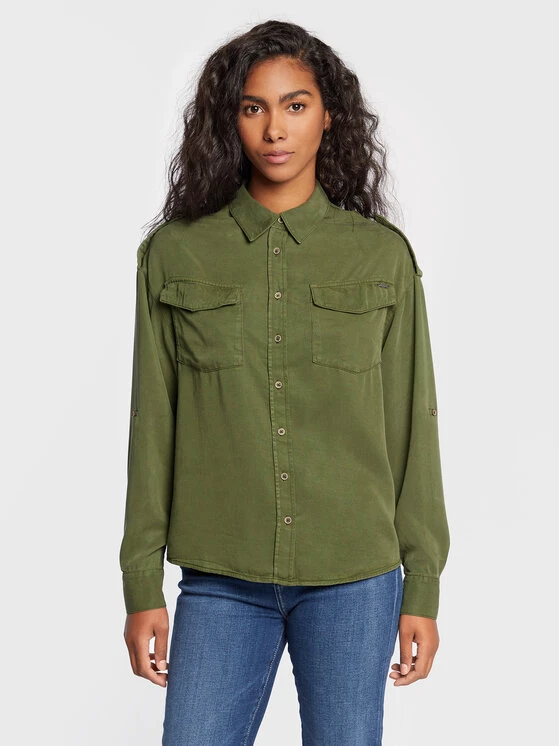 Pepe Jeans Γυναίκες Casual Πουκάμισα Πουκάμισο Nina PL304366 Πράσινο Regular Fit 1 Pepe Jeans Γυναίκες Casual Πουκάμισα Πουκάμισο Nina PL304366 Πράσινο Regular Fit