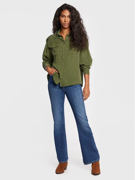 Pepe Jeans Γυναίκες Casual Πουκάμισα Πουκάμισο Nina PL304366 Πράσινο Regular Fit 2 Pepe Jeans Γυναίκες Casual Πουκάμισα Πουκάμισο Nina PL304366 Πράσινο Regular Fit - Image 2