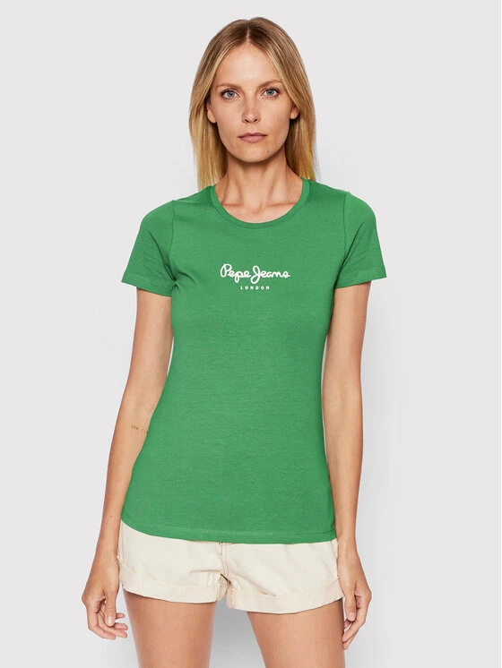 Pepe Jeans Γυναίκες T-shirts T-Shirt New Virgina PL505202 Πράσινο Slim Fit 1 Pepe Jeans Γυναίκες T-shirts T-Shirt New Virgina PL505202 Πράσινο Slim Fit