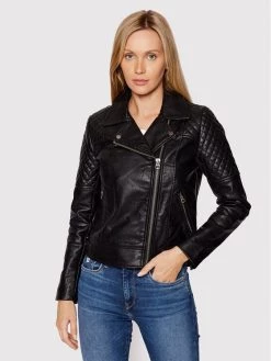 Pepe Jeans Γυναίκες Δερμάτινα Μπουφάν Μπουφάν δερμάτινο Astrid PL402067 Μαύρο Regular Fit