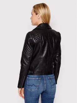 Pepe Jeans Γυναίκες Δερμάτινα Μπουφάν Μπουφάν δερμάτινο Astrid PL402067 Μαύρο Regular Fit -Pepe Jeans Κατάστημα unnamed file 142