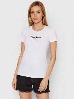 Pepe Jeans Γυναίκες T-shirts T-Shirt PL502711 Λευκό Slim Fit