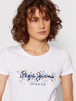 Pepe Jeans Γυναίκες T-shirts T-Shirt Bego PL505133 Λευκό Slim Fit -Pepe Jeans Κατάστημα unnamed file 1501
