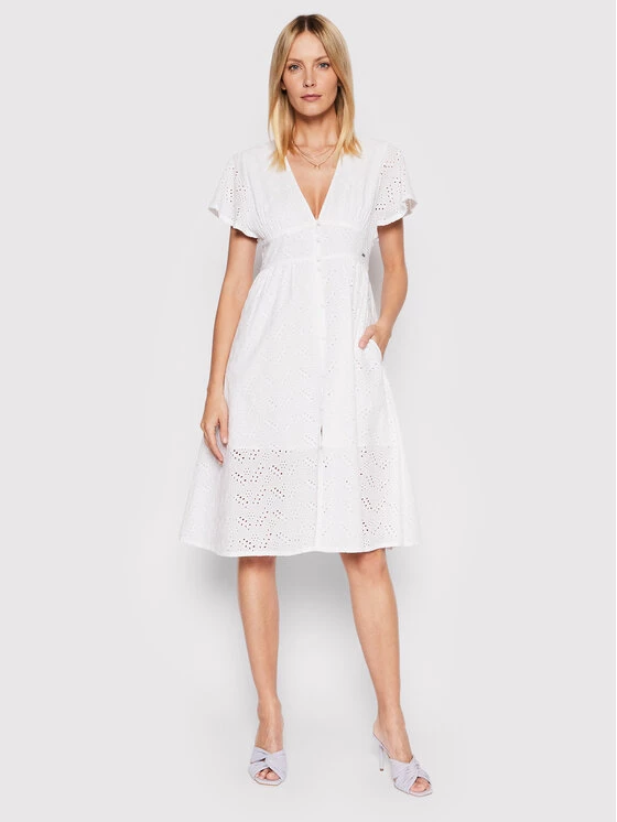 Pepe Jeans Γυναίκες Καλοκαιρινά Φορέματα Φόρεμα καλοκαιρινό Mae PL953020 Λευκό Regular Fit 2 Pepe Jeans Γυναίκες Καλοκαιρινά Φορέματα Φόρεμα καλοκαιρινό Mae PL953020 Λευκό Regular Fit - Image 2