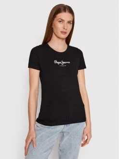 Pepe Jeans Γυναίκες T-shirts T-Shirt PL502711 Μαύρο Slim Fit