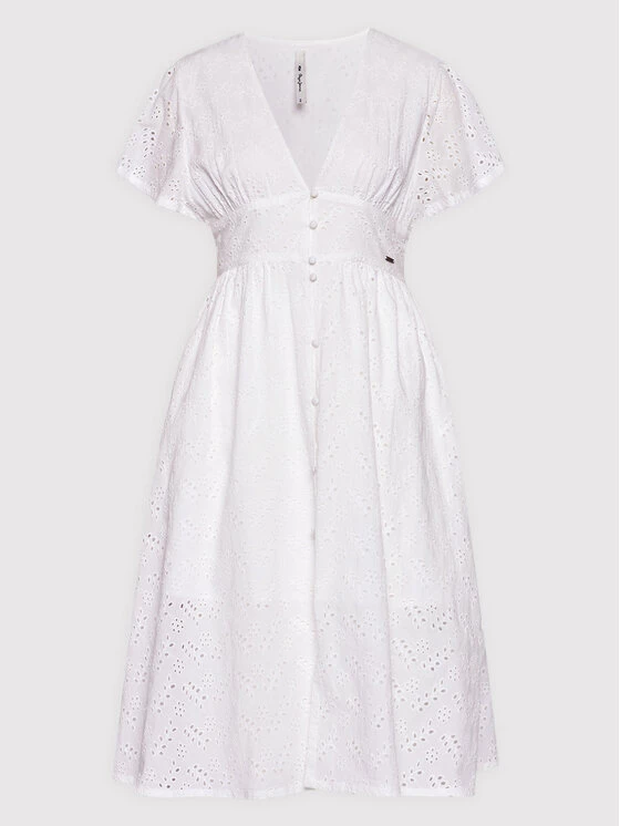 Pepe Jeans Γυναίκες Καλοκαιρινά Φορέματα Φόρεμα καλοκαιρινό Mae PL953020 Λευκό Regular Fit 5 Pepe Jeans Γυναίκες Καλοκαιρινά Φορέματα Φόρεμα καλοκαιρινό Mae PL953020 Λευκό Regular Fit - Image 5