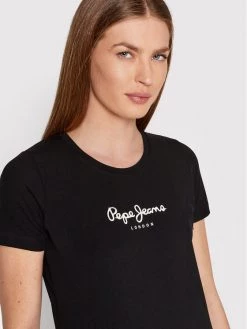 Pepe Jeans Γυναίκες T-shirts T-Shirt PL502711 Μαύρο Slim Fit -Pepe Jeans Κατάστημα unnamed file 154