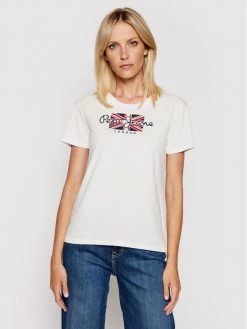 Pepe Jeans Γυναίκες T-shirts T-Shirt Zaidras PL504965 Λευκό Regular Fit