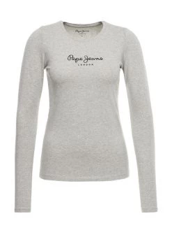 Pepe Jeans Γυναίκες Μπλουζάκια Μπλουζάκι New Virginia PL502755 Γκρι Slim Fit -Pepe Jeans Κατάστημα unnamed file 1748