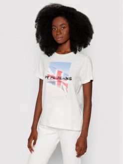 Pepe Jeans Γυναίκες T-shirts T-Shirt Belen PL504977 Λευκό Regular Fit