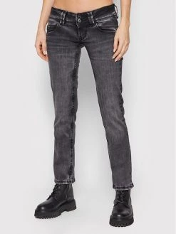 Pepe Jeans Γυναίκες Straight Leg Τζιν Venus PL204175 Γκρι Regular Fit
