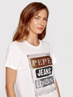 Pepe Jeans Γυναίκες T-shirts T-Shirt Tyler PL505351 Λευκό Regular Fit -Pepe Jeans Κατάστημα unnamed file 2022