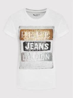 Pepe Jeans Γυναίκες T-shirts T-Shirt Tyler PL505351 Λευκό Regular Fit -Pepe Jeans Κατάστημα unnamed file 2023