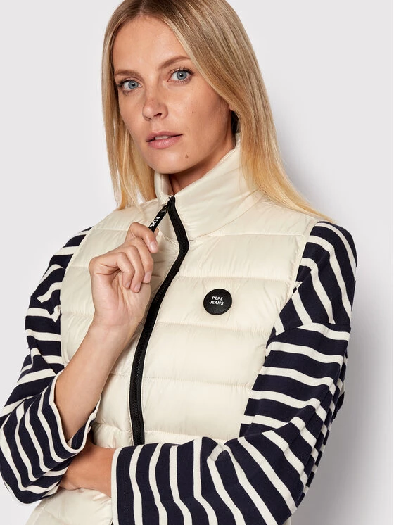 Pepe Jeans Γυναίκες Γιλέκα Γιλέκο Anna PL402093 Μπεζ Regular Fit 4 Pepe Jeans Γυναίκες Γιλέκα Γιλέκο Anna PL402093 Μπεζ Regular Fit - Image 4