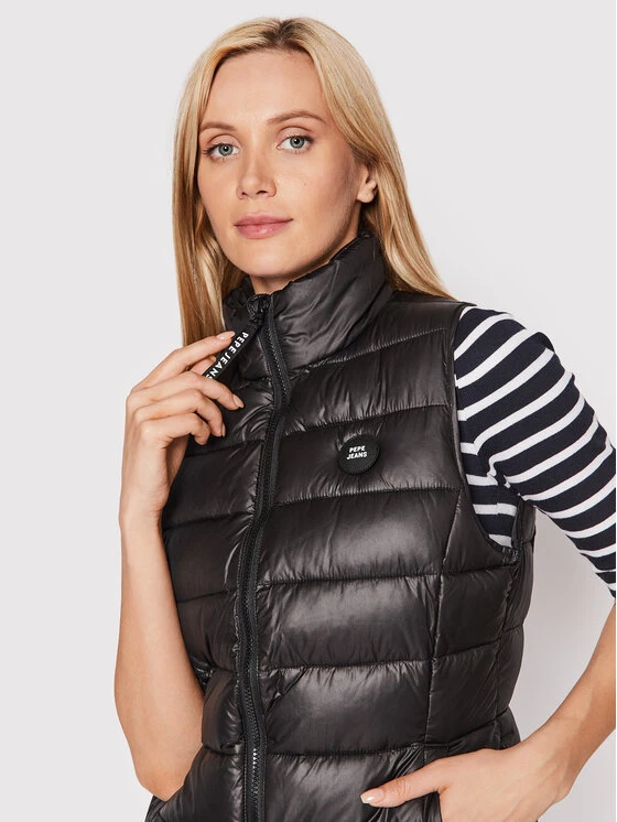 Pepe Jeans Γυναίκες Γιλέκα Γιλέκο Anna PL402093 Μαύρο Regular Fit 4 Pepe Jeans Γυναίκες Γιλέκα Γιλέκο Anna PL402093 Μαύρο Regular Fit - Image 4