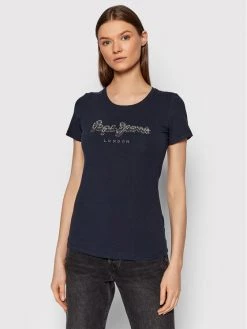 Pepe Jeans Γυναίκες T-shirts T-Shirt Beatrice PL504434 Σκούρο μπλε Slim Fit