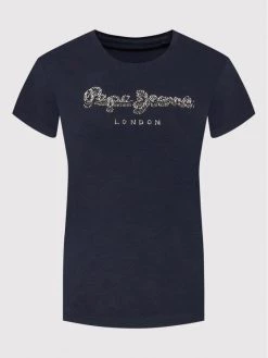 Pepe Jeans Γυναίκες T-shirts T-Shirt Beatrice PL504434 Σκούρο μπλε Slim Fit -Pepe Jeans Κατάστημα unnamed file 221