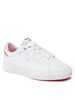 Pepe Jeans Παιδιά Κοντά Sneakers Πάνινα παπούτσια Kenton Basic Girl PGS30549 Λευκό