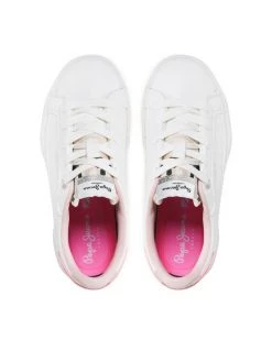 Pepe Jeans Παιδιά Κοντά Sneakers Πάνινα παπούτσια Kenton Basic Girl PGS30549 Λευκό -Pepe Jeans Κατάστημα unnamed file 2215