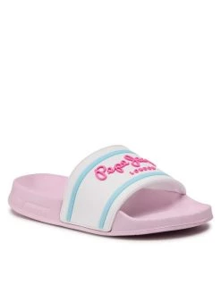Pepe Jeans Γυναίκες Παντόφλες Slider Logo Girl PGS70045 Λευκό