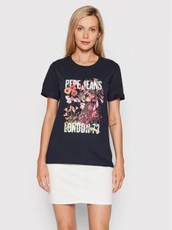 Pepe Jeans Γυναίκες T-shirts T-Shirt Pauline PL505220 Σκούρο μπλε Regular Fit