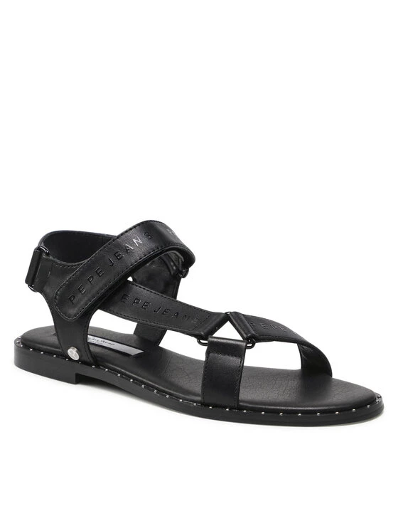 Pepe Jeans Γυναίκες Σανδάλια Hayes Logo PLS90546 Μαύρο 1 Pepe Jeans Γυναίκες Σανδάλια Hayes Logo PLS90546 Μαύρο