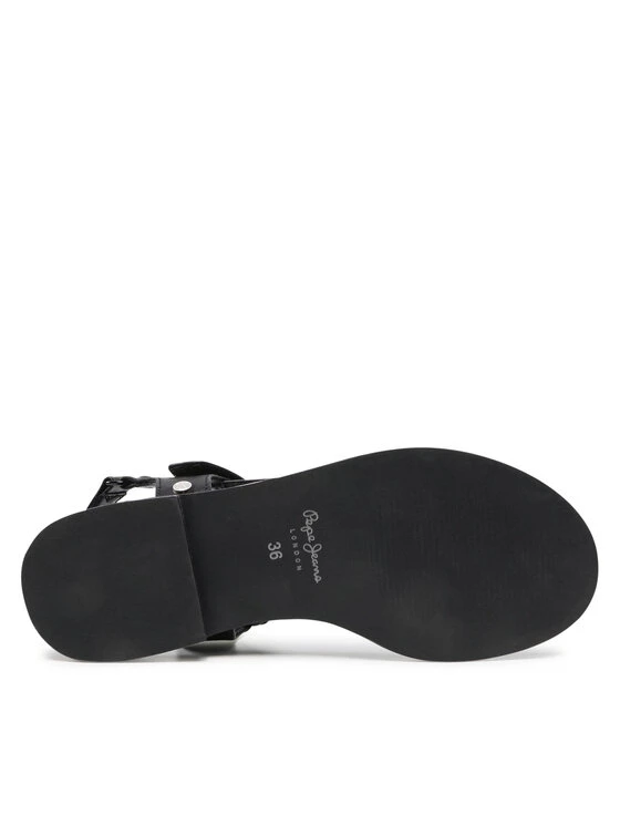 Pepe Jeans Γυναίκες Σανδάλια Hayes Logo PLS90546 Μαύρο 4 Pepe Jeans Γυναίκες Σανδάλια Hayes Logo PLS90546 Μαύρο - Image 4