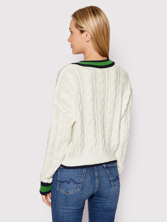 Pepe Jeans Γυναίκες Πουλόβερ Beau PL701865 Λευκό Regular Fit 3 Pepe Jeans Γυναίκες Πουλόβερ Beau PL701865 Λευκό Regular Fit - Image 3