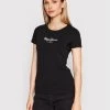 Pepe Jeans Γυναίκες T-shirts T-Shirt New Virginia PL505202 Μαύρο Slim Fit