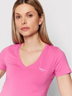 Pepe Jeans Γυναίκες T-shirts T-Shirt Violette PL505067 Ροζ Slim Fit -Pepe Jeans Κατάστημα unnamed file 2850