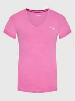 Pepe Jeans Γυναίκες T-shirts T-Shirt Violette PL505067 Ροζ Slim Fit -Pepe Jeans Κατάστημα unnamed file 2851