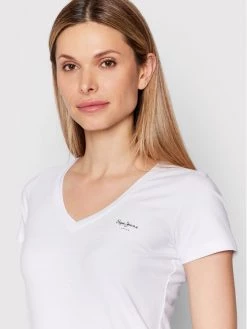 Pepe Jeans Γυναίκες T-shirts T-Shirt Violette PL505067 Λευκό Slim Fit -Pepe Jeans Κατάστημα unnamed file 2855