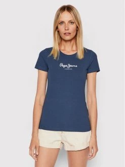 Pepe Jeans Γυναίκες T-shirts T-Shirt New Virgina PL505202 Σκούρο μπλε Slim Fit