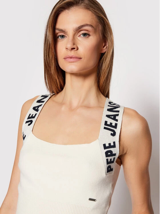 Pepe Jeans Γυναίκες Tops Τοπ Palmer PL701815 Μπεζ Slim Fit 4 Pepe Jeans Γυναίκες Tops Τοπ Palmer PL701815 Μπεζ Slim Fit - Image 4