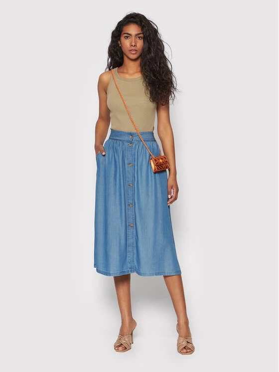 Pepe Jeans Γυναίκες Φούστα Midi Denim PL900977 Μπλε Regular Fit 2 Pepe Jeans Γυναίκες Φούστα Midi Denim PL900977 Μπλε Regular Fit - Image 2