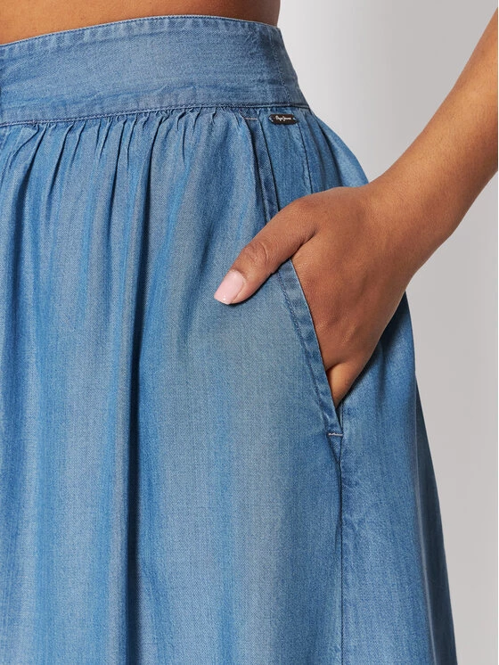 Pepe Jeans Γυναίκες Φούστα Midi Denim PL900977 Μπλε Regular Fit 4 Pepe Jeans Γυναίκες Φούστα Midi Denim PL900977 Μπλε Regular Fit - Image 4
