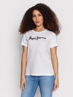 Pepe Jeans Γυναίκες T-shirts T-Shirt Babette PL505122 Λευκό Regular Fit