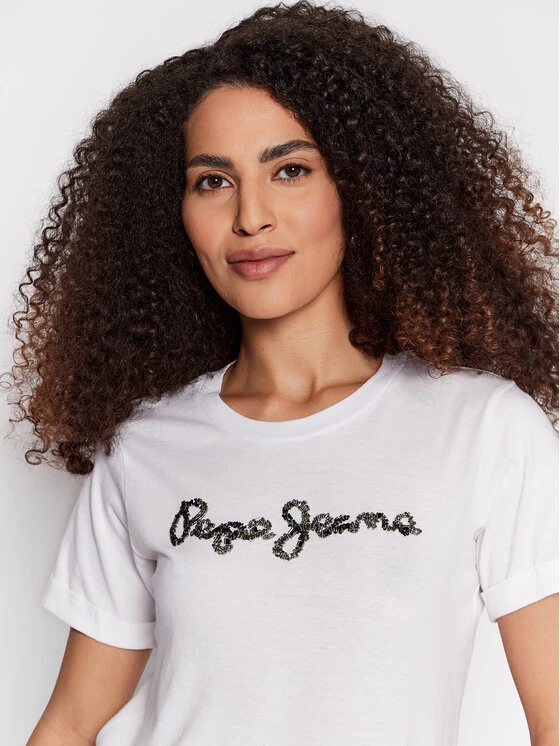 Pepe Jeans Γυναίκες T-shirts T-Shirt Babette PL505122 Λευκό Regular Fit 4 Pepe Jeans Γυναίκες T-shirts T-Shirt Babette PL505122 Λευκό Regular Fit - Image 4