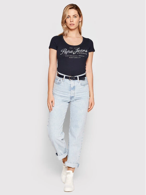 Pepe Jeans Γυναίκες T-shirts T-Shirt Baia PL505123 Σκούρο μπλε Regular Fit 2 Pepe Jeans Γυναίκες T-shirts T-Shirt Baia PL505123 Σκούρο μπλε Regular Fit - Image 2