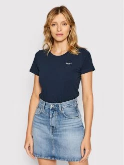 Pepe Jeans Γυναίκες T-shirts T-Shirt Bellrose PL505051 Σκούρο μπλε Slim Fit