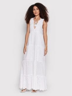 Pepe Jeans Γυναίκες Καλοκαιρινά Φορέματα Φόρεμα καλοκαιρινό Nathan PL953053 Λευκό Regular Fit