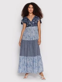 Pepe Jeans Γυναίκες Καλοκαιρινά Φορέματα Φόρεμα καλοκαιρινό Marielle PL953035 Σκούρο μπλε Relaxed Fit