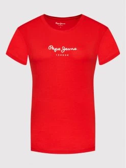 Pepe Jeans Γυναίκες T-shirts T-Shirt New Virginia PL505202 Κόκκινο Slim Fit -Pepe Jeans Κατάστημα unnamed file 361