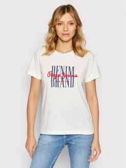 Pepe Jeans Γυναίκες T-shirts T-Shirt Camille PL505147 Λευκό Regular Fit