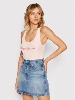 Pepe Jeans Γυναίκες Tops Τοπ Dunia PL505064 Ροζ Regular Fit