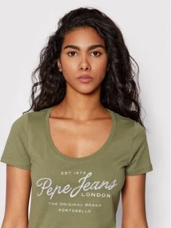 Pepe Jeans Γυναίκες T-shirts T-Shirt Baia PL505123 Πράσινο Regular Fit -Pepe Jeans Κατάστημα unnamed file 380