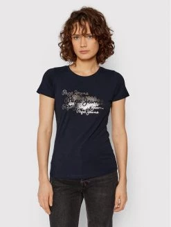 Pepe Jeans Γυναίκες T-shirts T-Shirt Anna PL505121 Σκούρο μπλε Regular Fit